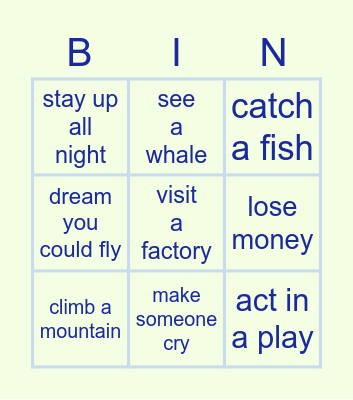 Have you ever....? Bingo Card