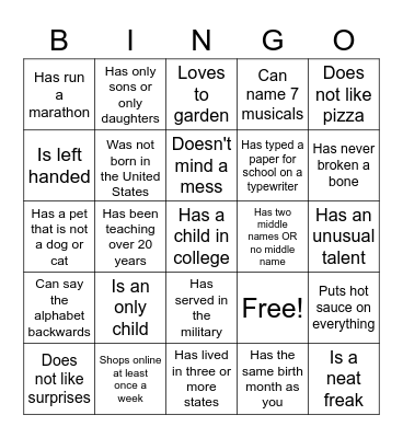 SkyView Bingo Card