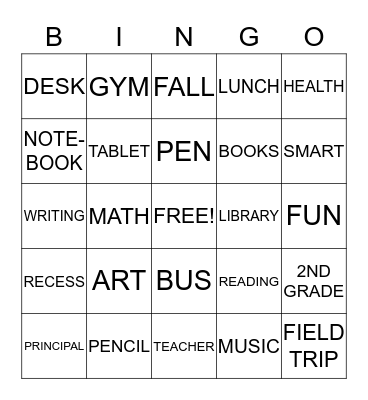 Back to School Bingo! Bingo Card