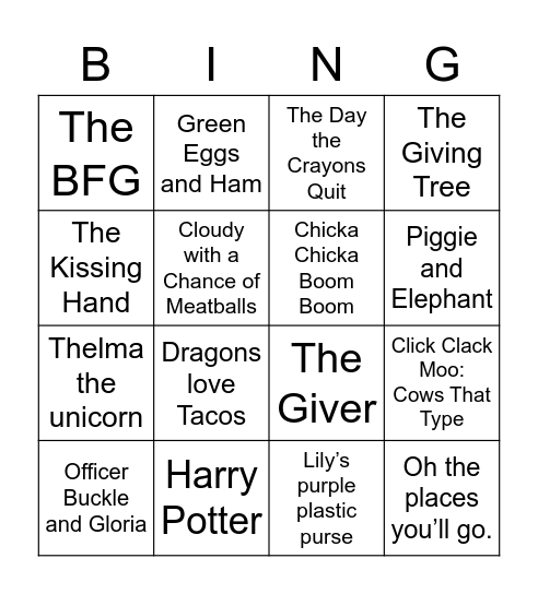 Book Bingo Card