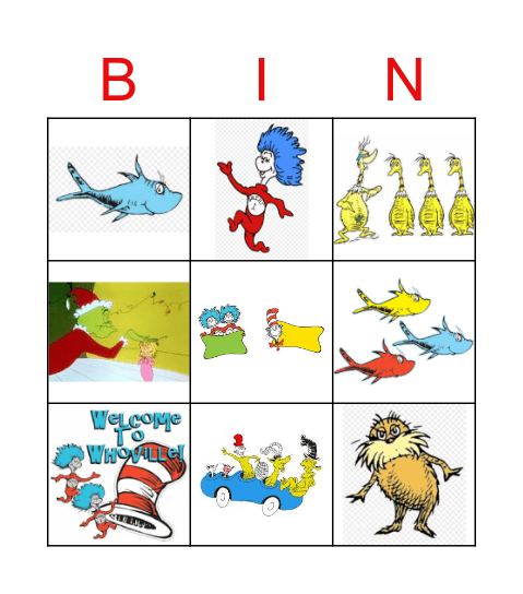 DR SUESS BINGO Card