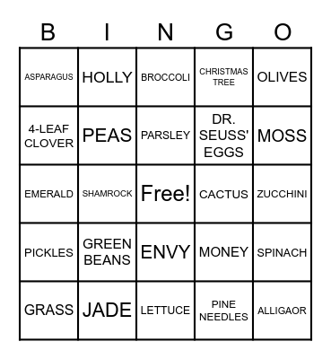 IT'S GREEN Bingo Card