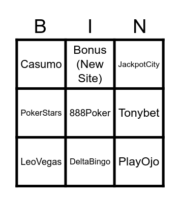 Popup Casino Websites 2022 Bingo Card