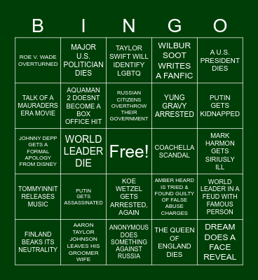 2022 BINGO Card