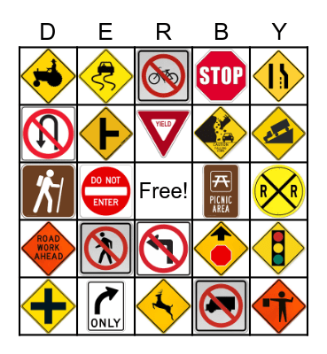 Road Signs Bingo Card