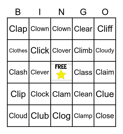 Cl- Bingo Card
