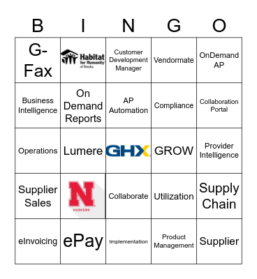 GHX ePay Bingo Card