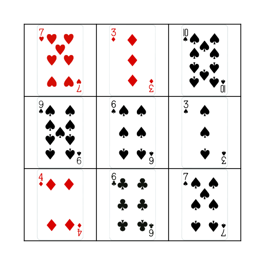 Lucky Hand Bingo Card