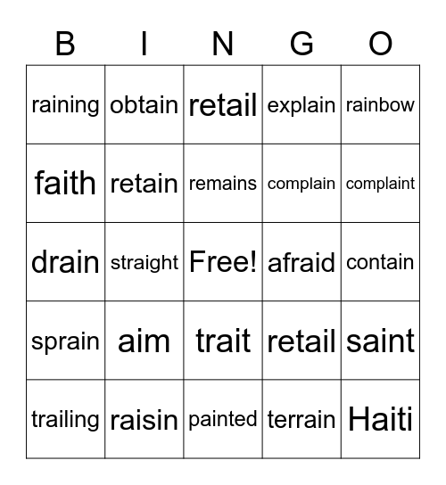 AI Words Bingo Card