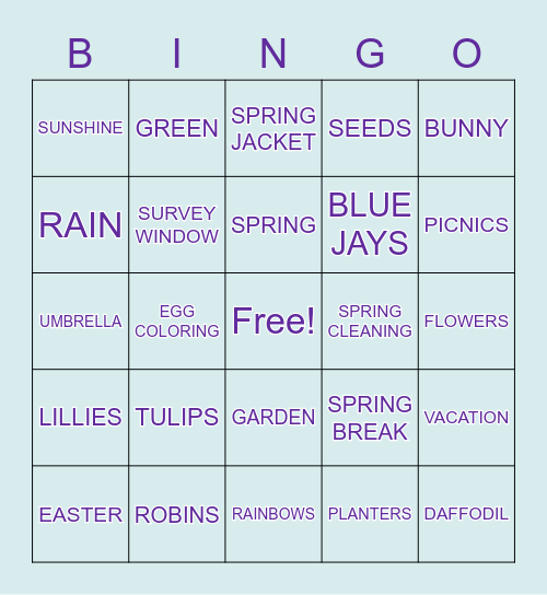 SPRING BLING BINGO! Bingo Card