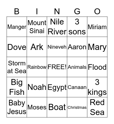 Christian Bingo Card