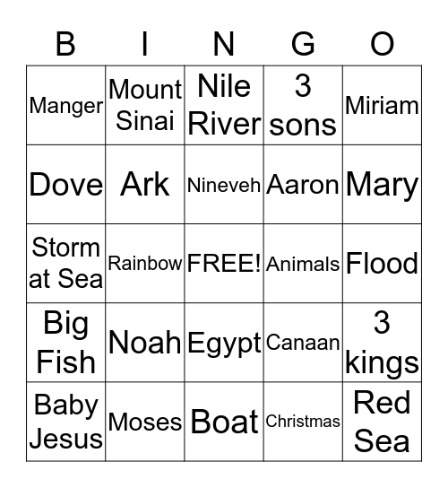 Christian Bingo Card