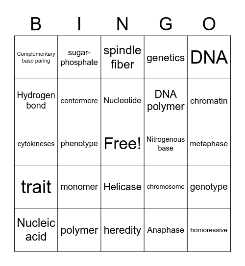 vocab ☹ Bingo Card