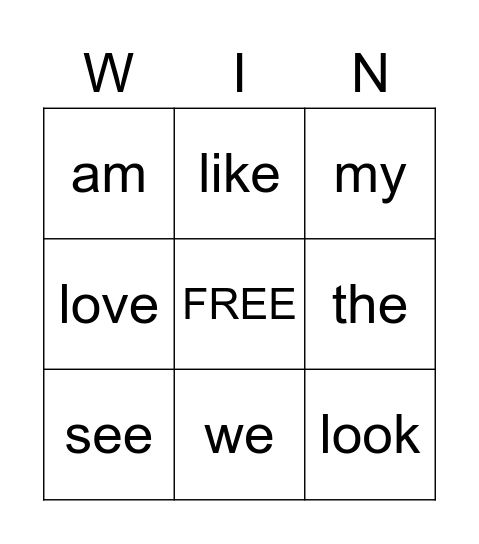 Win at Reading! Bingo Card