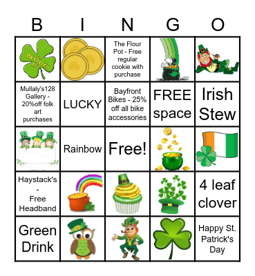 St. Patrick's Day BINGO Card