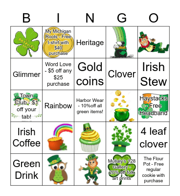 St. Patrick's Day BINGO Card