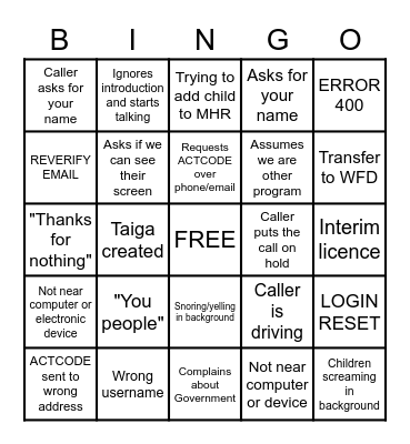 MADI Bingo (Phone) Bingo Card