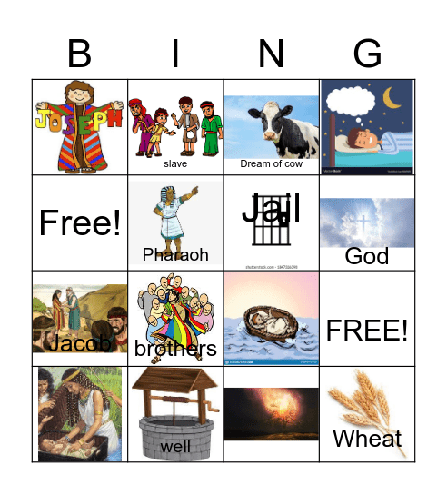 Joseph and Moses Bingo Card