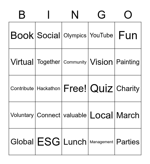 Contemi Connect Bingo Card