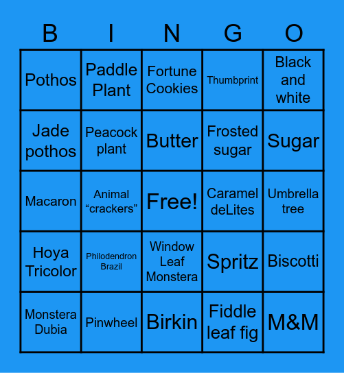 COOKIE MONSTERA Bingo Card