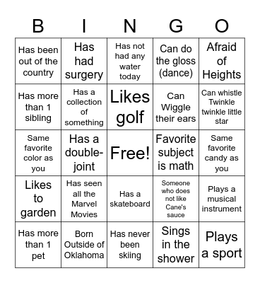 Bingo Card