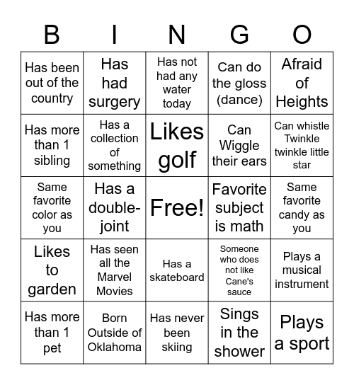 Bingo Card