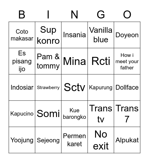 Juy Bingo Card