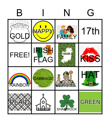 St. Patrick's Day Bingo Card