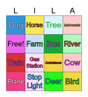 Lila's Roadtrip Bingo! Bingo Card