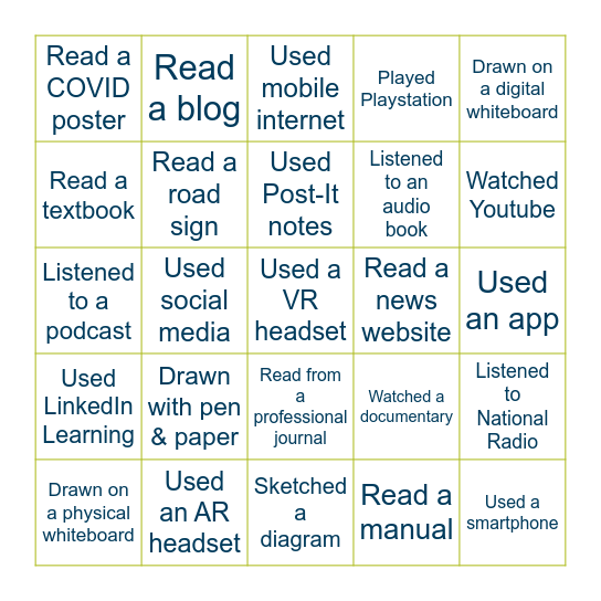 Technology and learning Bingo Card