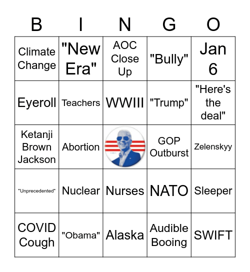 SOTU Bingo 2022 Bingo Card