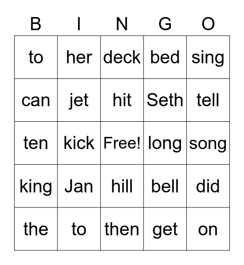 LetterLand (C4,5 & 6) Word Bingo Card