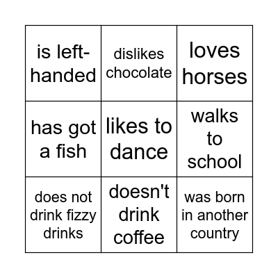 Find someone who... Bingo Card