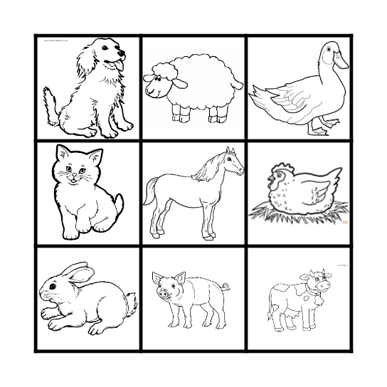 Les Animaux Bingo Card