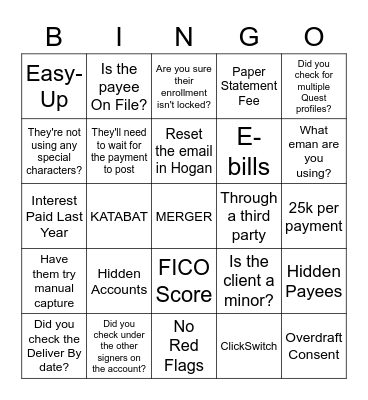 Coach Bingo! Bingo Card