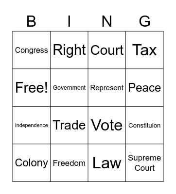 Social Science Bingo Card