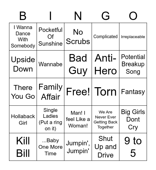 Ladies Night #1 Bingo Card