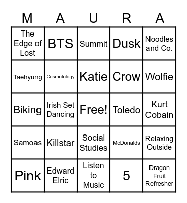 MAURA'S BIRTHDAY BINGO Card