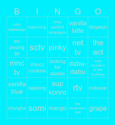 H Bingo Card