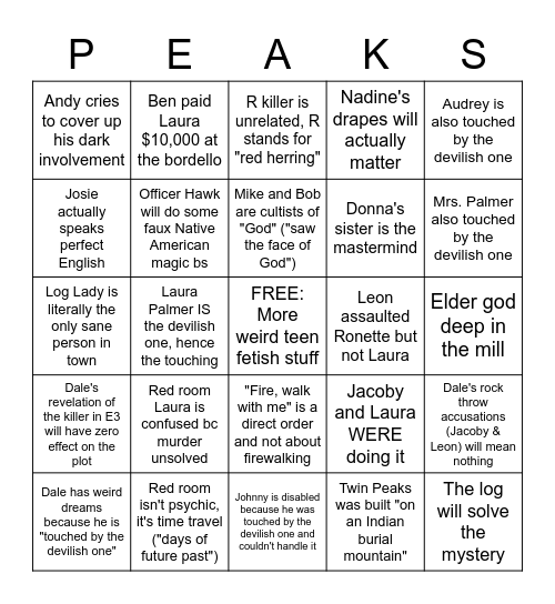 Lone Peaks Bingo Card