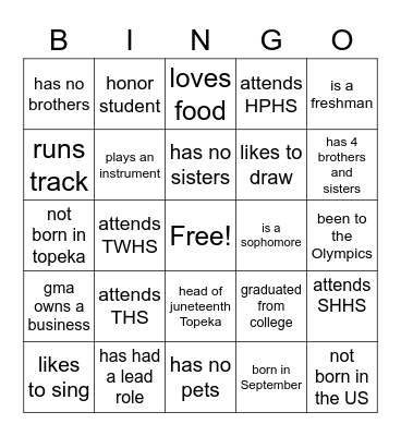 Miss Juneteenth Bingo Card