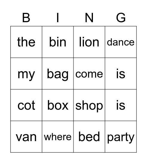 Where Is Lion? Bingo Card