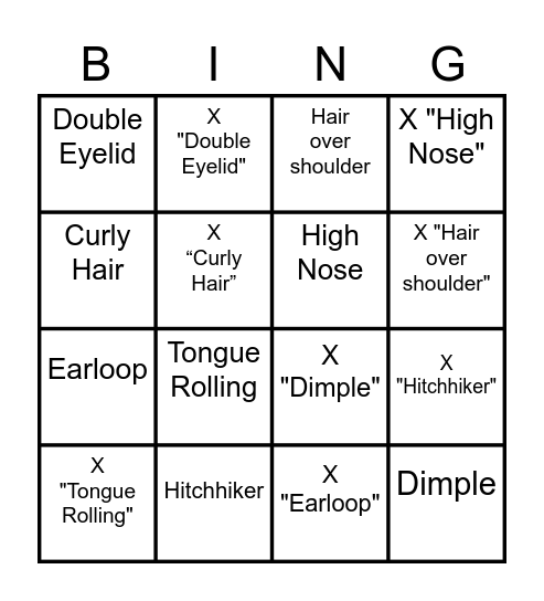 Bingo- Variations Bingo Card