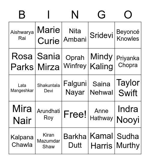 Women's day Bingo! Bingo Card
