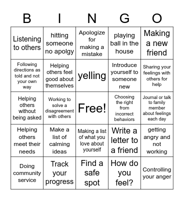 Social Bingo Card