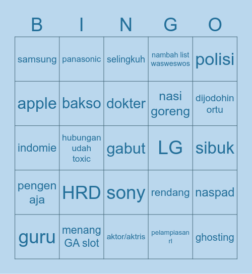 doyeonari Bingo Card