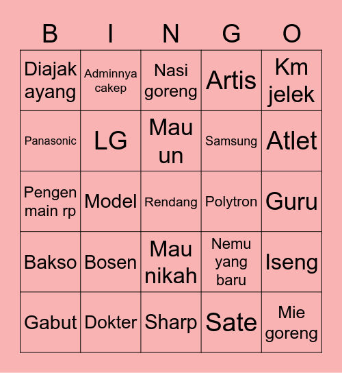 scrunchiss 🌹 Bingo Card