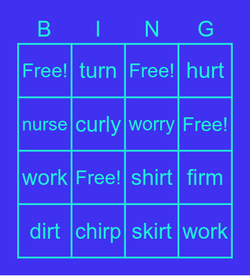 Spelling Bingo Card