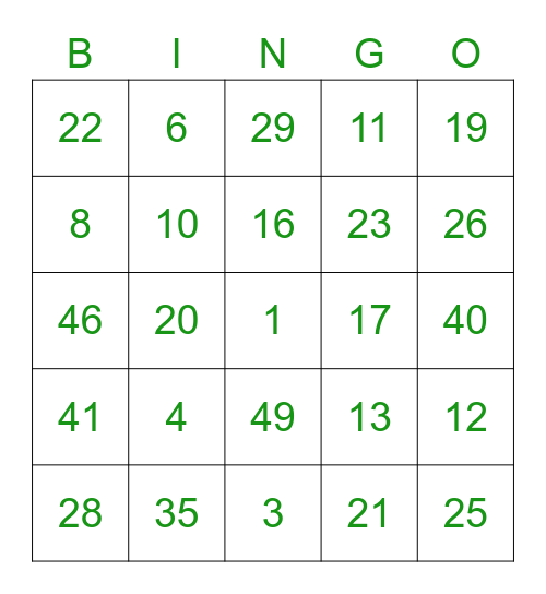 Bingo Lócó Bingo Card