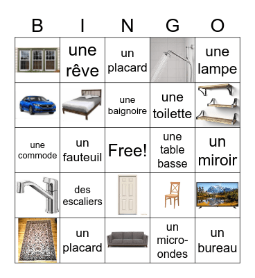 Au restaurant Bingo Card